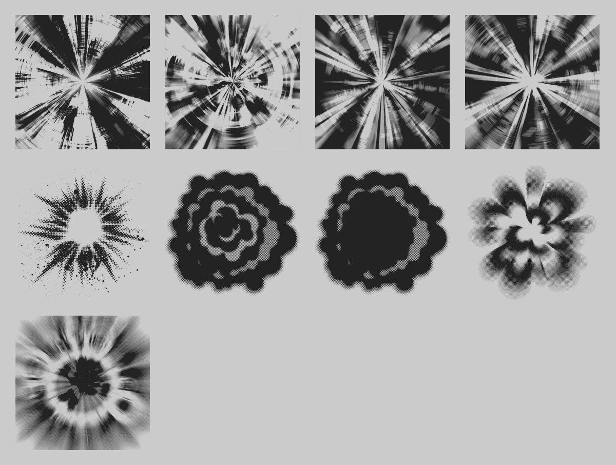 Halftone Explosions Texture Pack