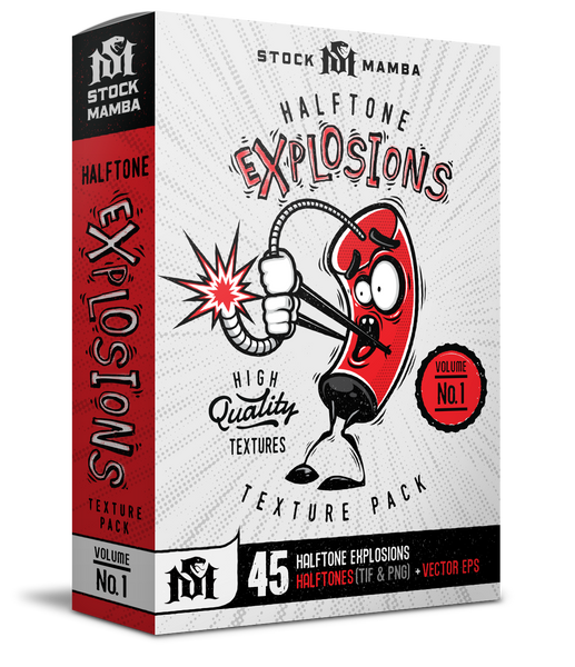 Halftone Explosions Texture Pack – StockMamba